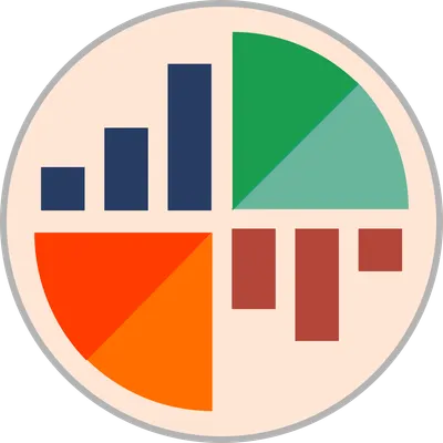 A glittering, brightly colored logo